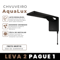 [Compre 2 e Pague 1] Chuveiro AquaLux Ultra Cromado com mais de 5 modos de jato ajustáveis